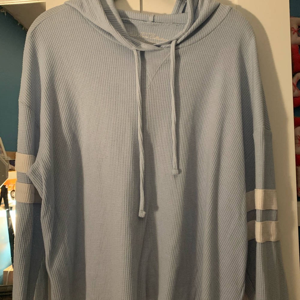 Hollister Oversized Waffle Hoodie Crop Top